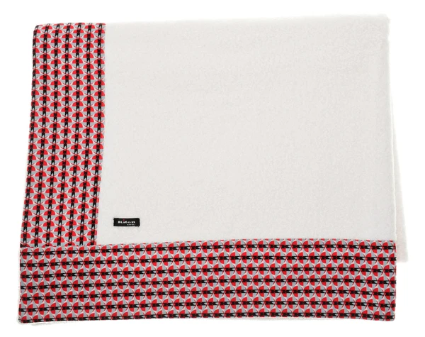 Kiton Beach Towel Blanket White Red Gray Black K Logo Cotton With Polyester Border