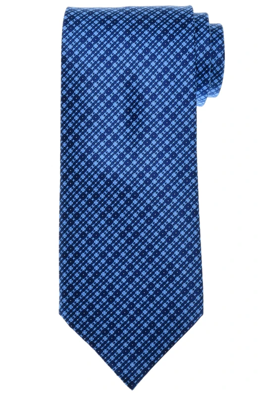 Stefano Ricci Blue Tonal Divine Square Motif Hand Printed Silk Tie