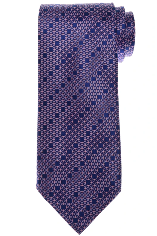 Stefano Ricci Purple Pink Circle Garden Motif Hand Printed Silk Tie