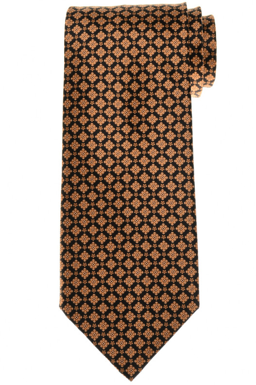 Stefano Ricci Brown Black Italian Garden Motif Hand Printed Silk Tie