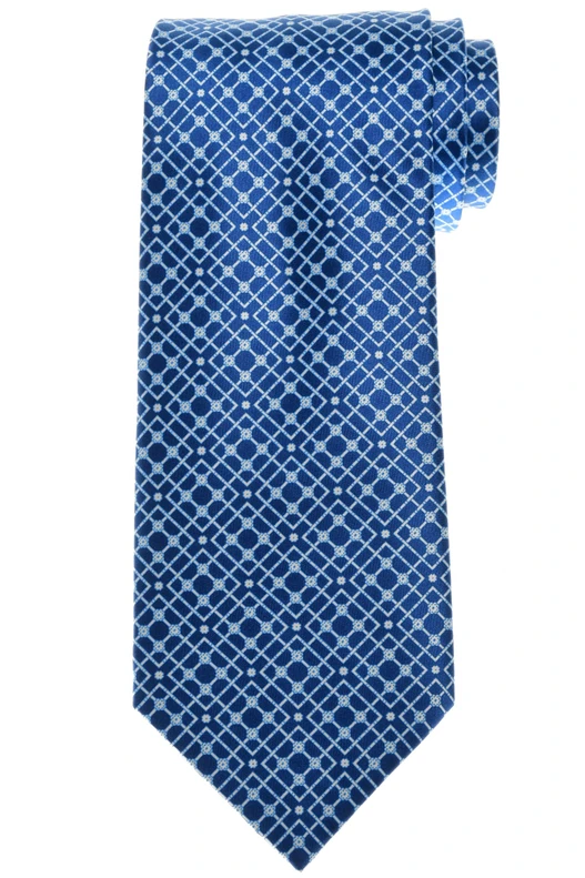 Stefano Ricci Blue Gray Stunning Square Garden Motif Hand Printed Silk Tie