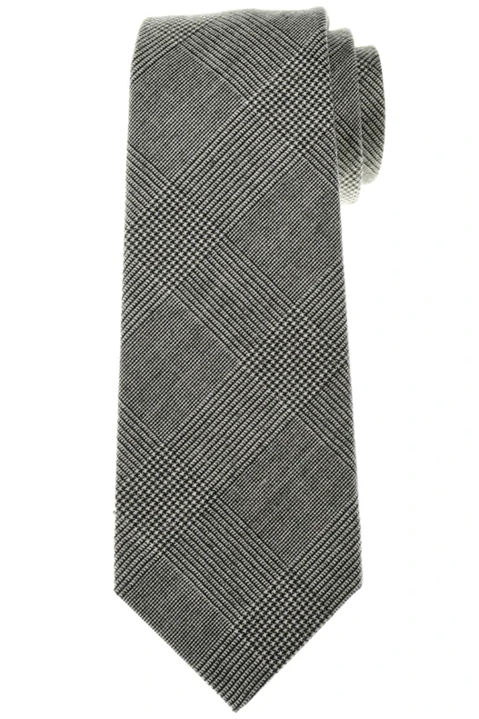 Kiton Napoli Gray Plaid Wool 150's Tie