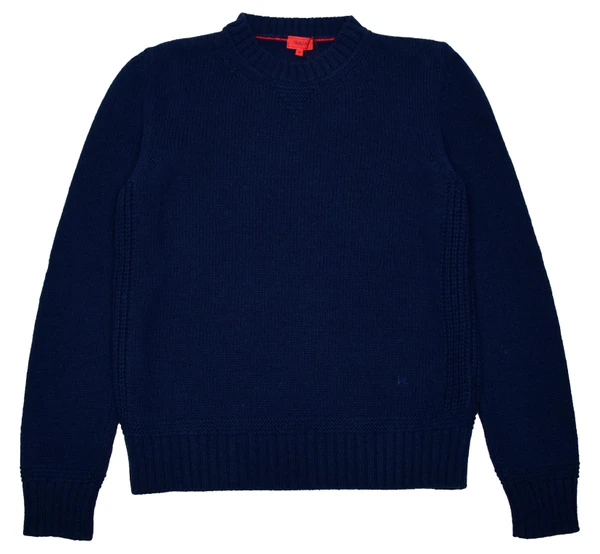 Isaia Napoli Blue Sweater Crewneck Fine Cashmere Cotton Soft Knit