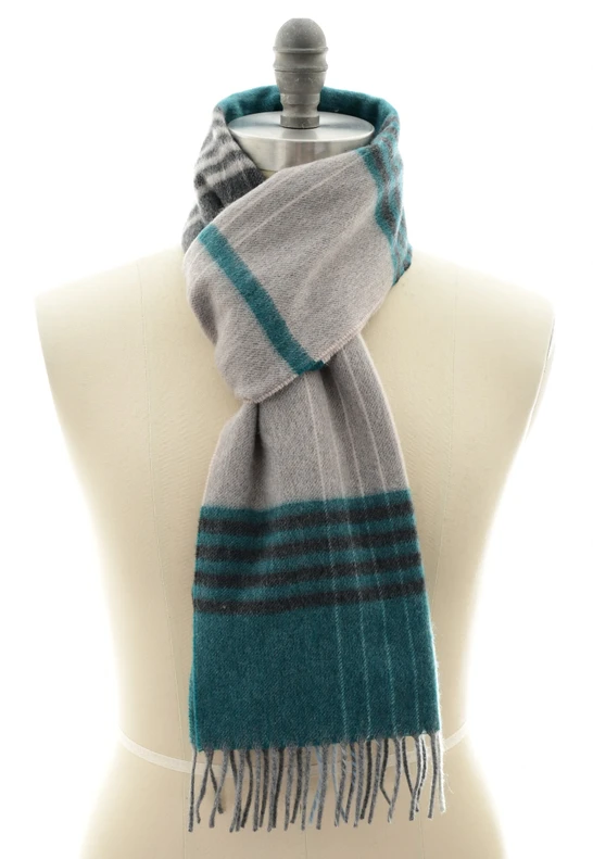 Kiton Scarf Cashmere Green Gray Blue