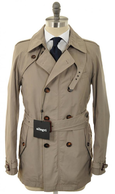 Allegri Canvas Rain Coat Outer Jacket W/ Padding 50 Medium Brown