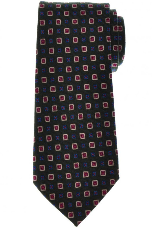 Cesare Attolini Tie Green Blue Geometric 09TI0178