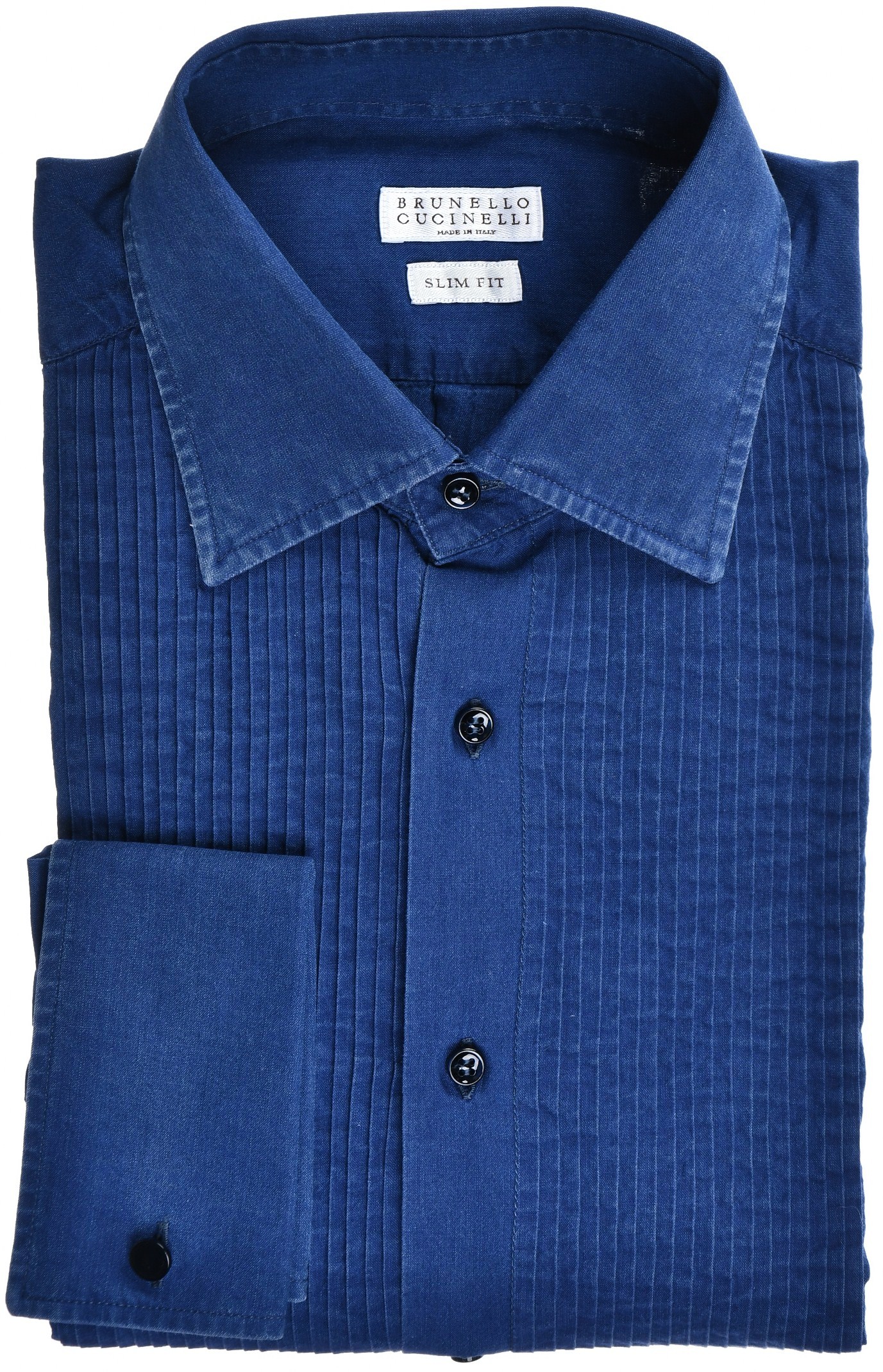 Brunello Cucinelli Tuxedo Formal Shirt Slim-Fit Cotton Size