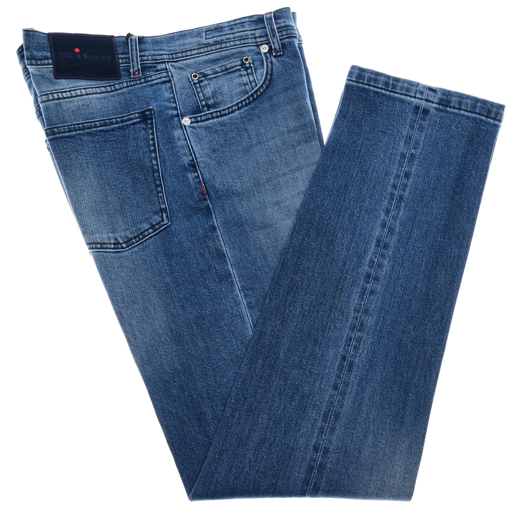 Kiton Napoli Jeans Selvedge Denim Cotton Stretch Size 33 Blue