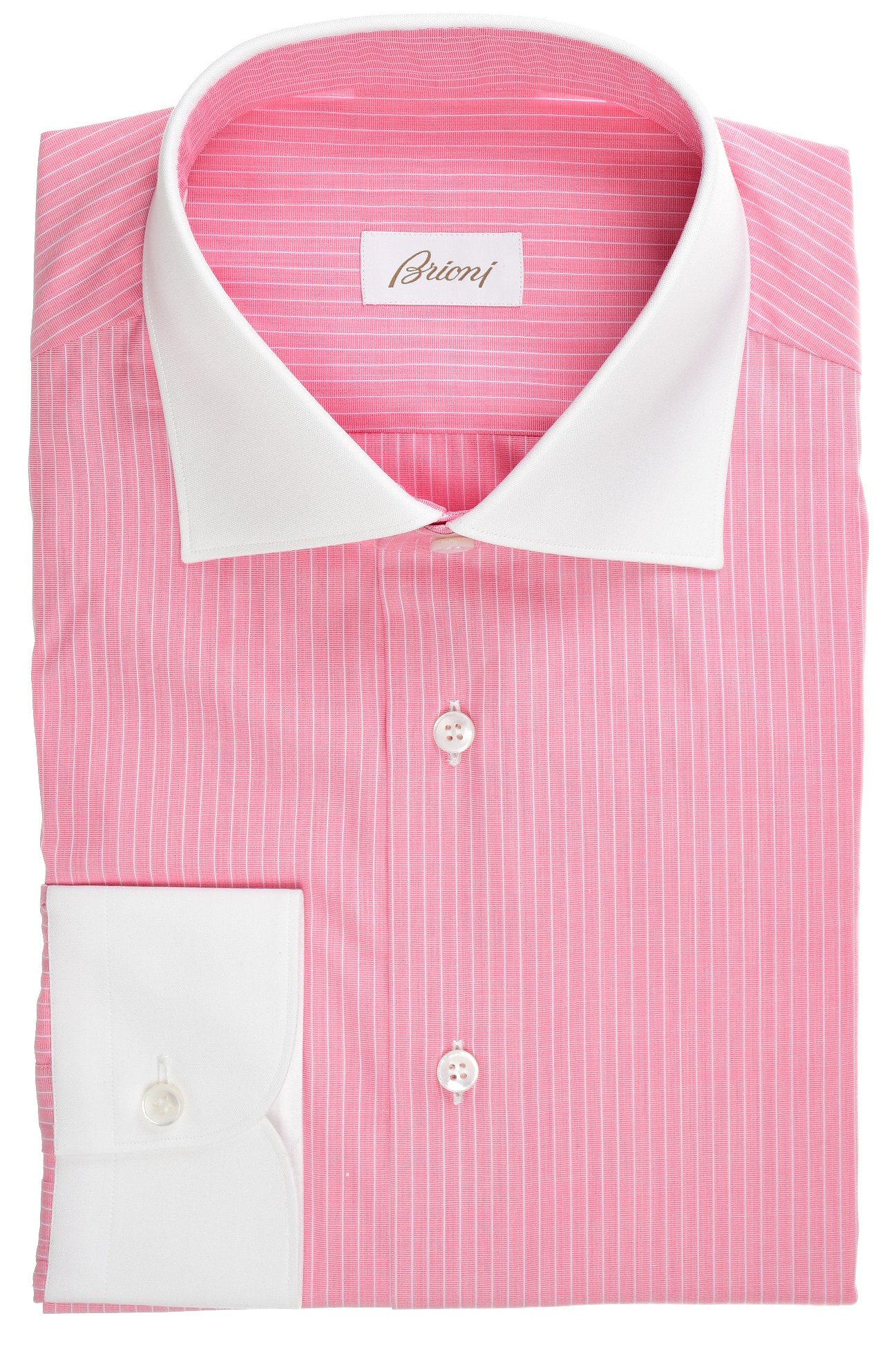 Brioni Shirt Brunico Pink Stripe