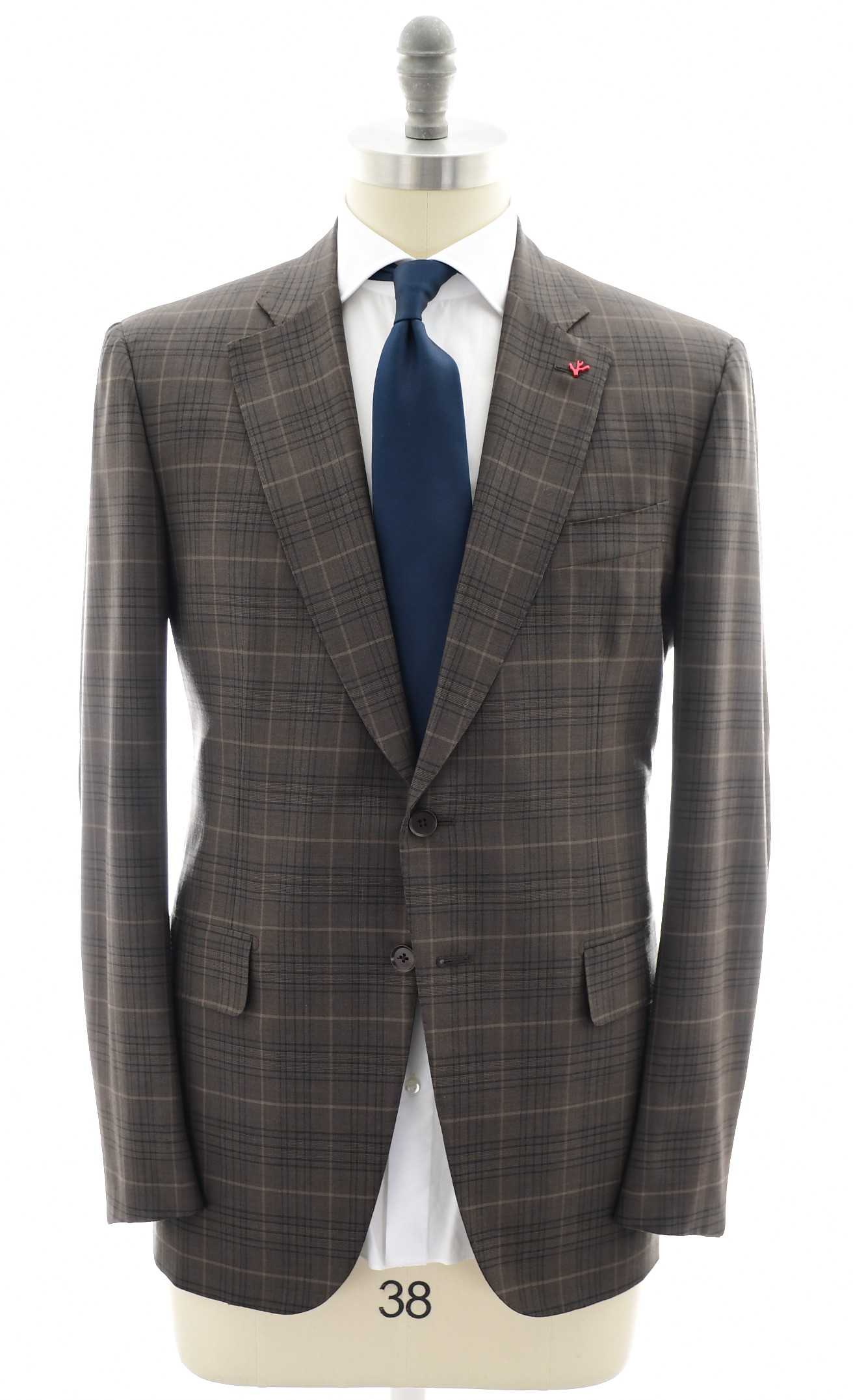 Isaia Napoli Suit 'Gregory' Wool 160's Sartoria 2-Ply Brown Black ...