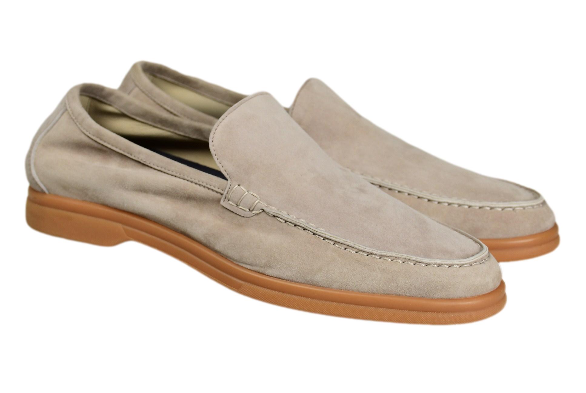 ost voldsom klinke Fedeli Shoes Loafers Sailor Suede Leather Stone Brown-Gray