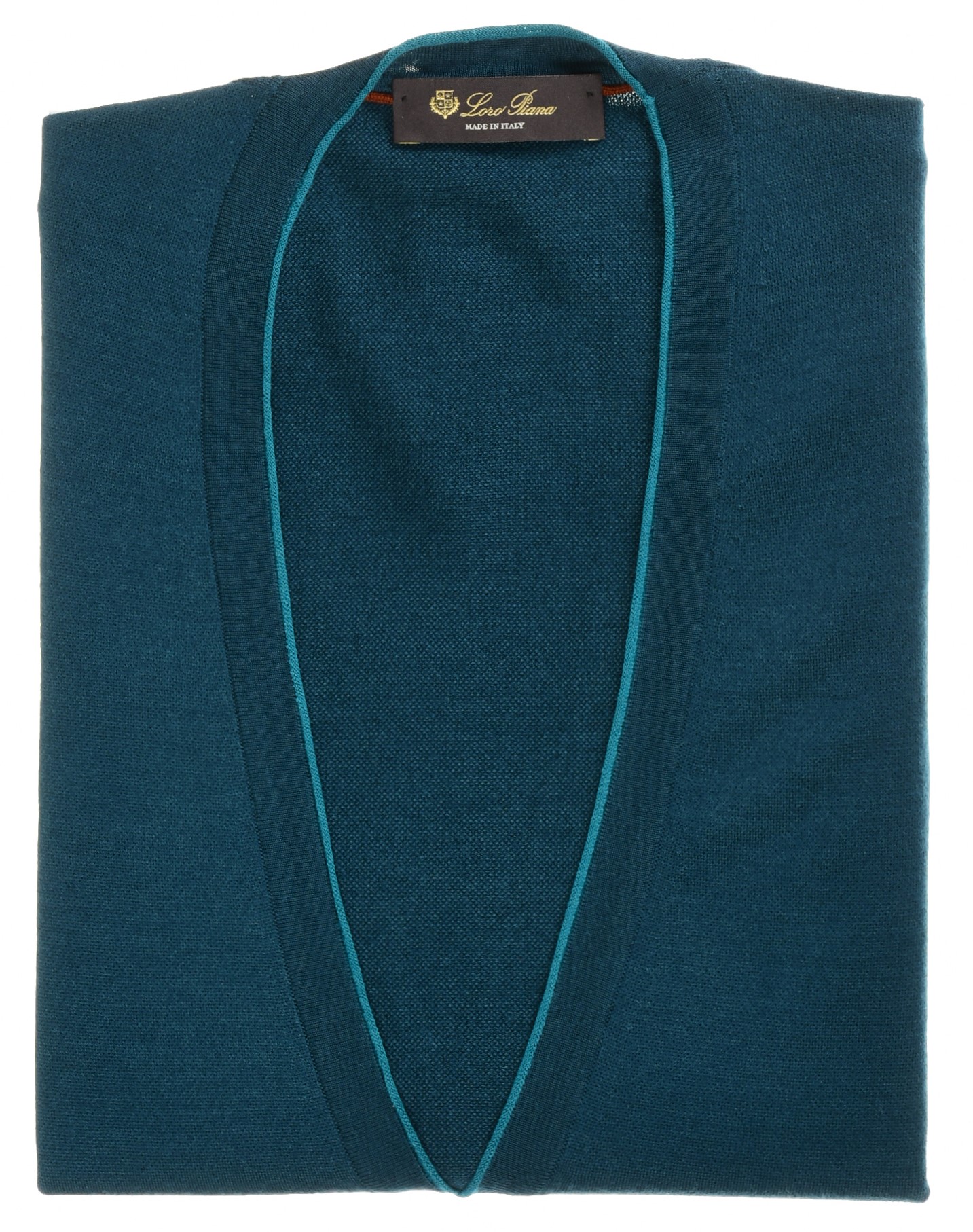 TABARONI cashmere loro piana yarn ブルー Loro Piana Sweater Cardigan Wool Silk Cashmere Teal Blue