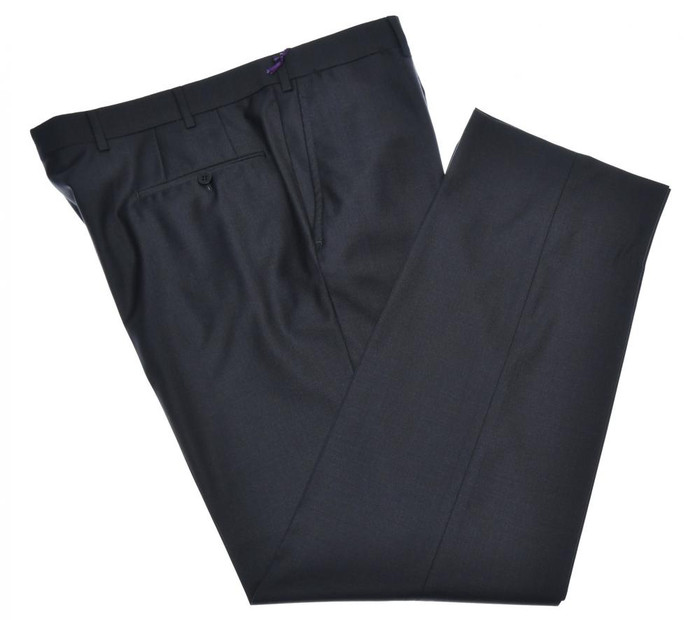 Isaia Napoli Dress Pants Aquaspider Wool Size 40 Dark Gray