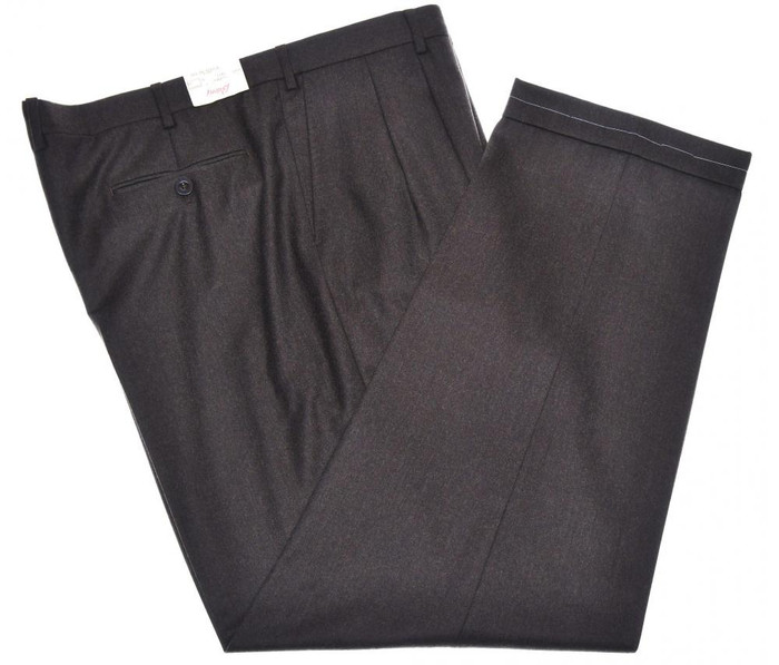 Brioni Pants 'Cannes' Flannel 120's Wool Dark Brown