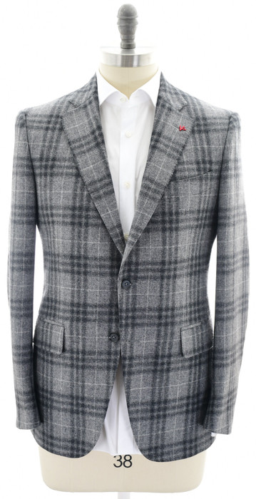 Isaia Sport Coat Jacket 'Gregory' Size 42 Gray