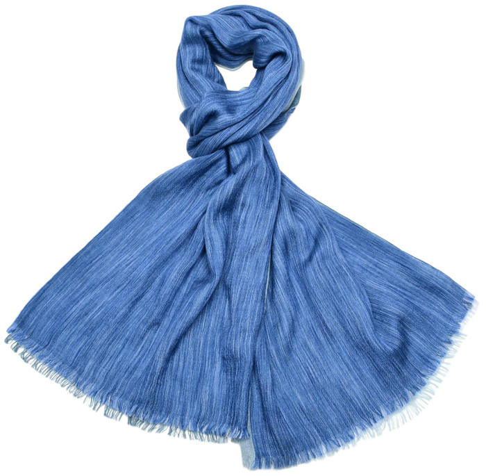 Loro Piana Scarf Aylit® Brina Pure Cashmere Silk Blue Exclusive