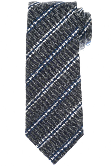 Luigi Borrelli Tie Silk Gray Stripe 05TI0462