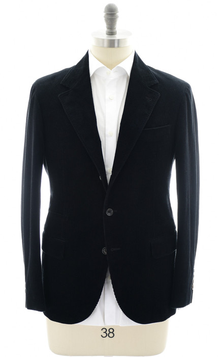 Brunello Cucinelli Sport Coat Cotton Black Corduroy