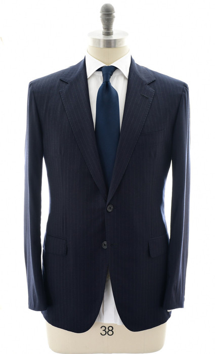 Sartorio Blue Stripe 2 Button Suit Size 44 | Luxury Menswear