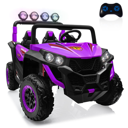 OTTARO 2 Seater Ride on Car Truck,24V Electric Vehicle Car for Kids 3-8 Years,200W Motors,4 Shock Absorbers, Music Play,Bright Light, Remote Control(Purple)