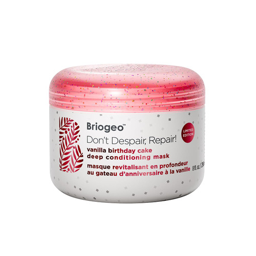 Briogeo Don't Despair, Repair! Deep Conditioning Mask - Birthday Cake, Deep Conditioner for Dry Damaged or Color Treated Hair, Protein Mask for Stronger Hair, Vegan, Cruelty-Free