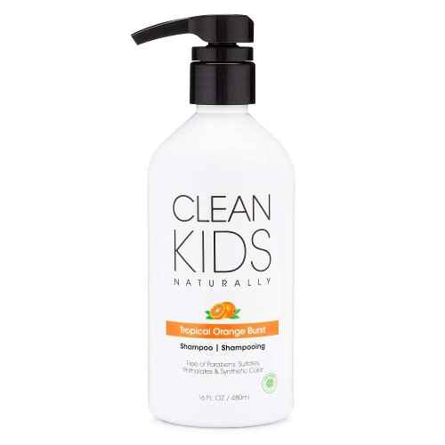 Clean Kids Naturally Tropical Shampoo- EWG Verified, All-Natural, Coconut-free, Gluten-free, Vegan, and Cruelty-free, Paraben-Free (16 Fl Oz, Orange Burst)