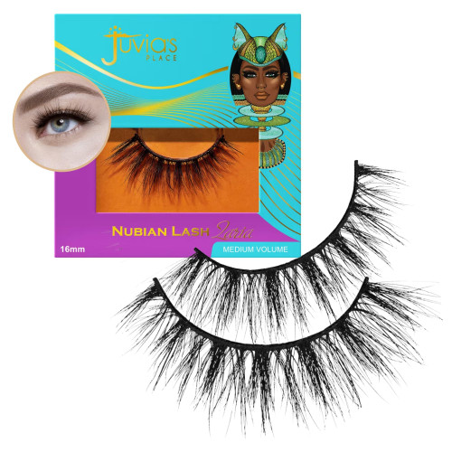 Juvia's Place Nubian Eyelashes Zaria - Eyelash Extension for Day or Night Use, Vegan Mink Lashes, Cruelty-Free Fluffy Lashes, Reusable Adhesive, Matte Black Mink Eyelashes Natural Look