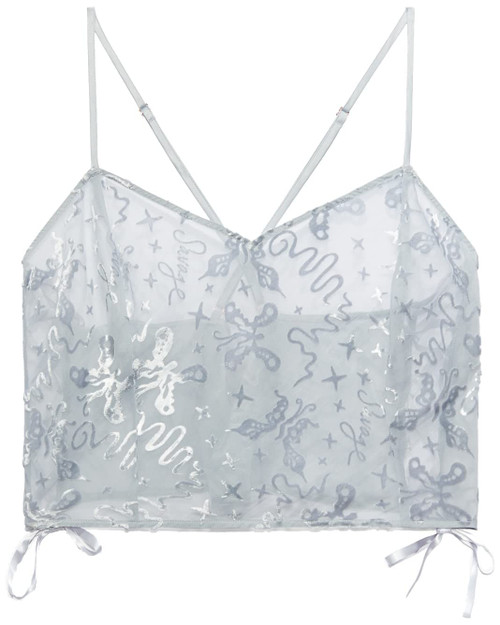 Savage X, Women's Devoré Dreams Velvet Sleep Cami, Grey Smoke, M