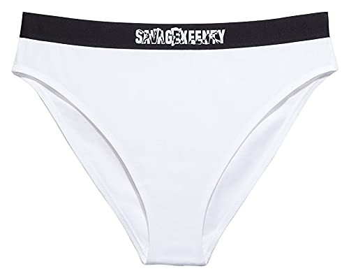 Savage X Fenty, Women's, Showgirl High-Leg Bikini, Angel White, 1X