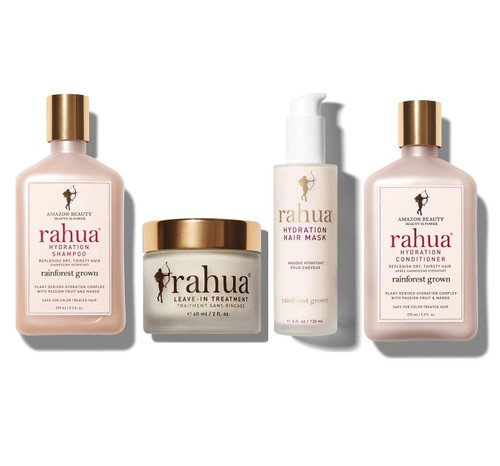 Rahua Ultimate Hydration Power Set Hydration Shampoo 9.3 Fl Oz, Hydration Conditioner 9.3 Fl Oz, Leave-in Treatment 2 Fl Oz Hydration Hair Mask 4 Fl Oz.