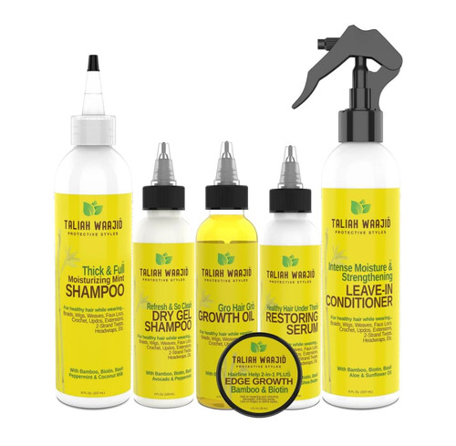 Taliah Waajid Protective Styles Regimen Care for Under Weave Care | Mantain Hair Healthy & Strong Under Weave | 6-Step Regimen To Prep your Hair | 6 Pack