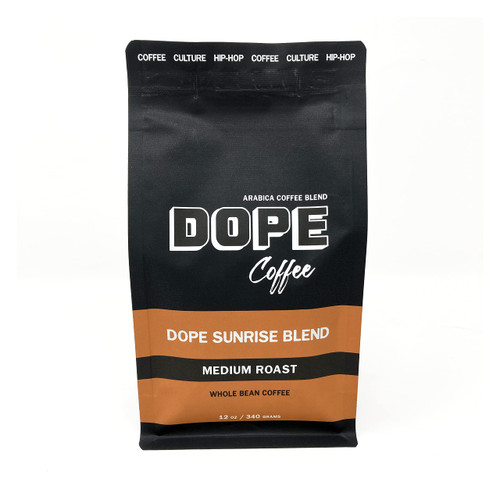 Dope Coffee Whole Bean Dope Sunrise Blend Medium Roast, 100% Arabica Coffee, 12oz
