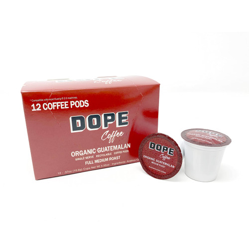 Dope Coffee, Guatemalan, Full Medium Roast Arabica Coffee, Single-Serve Pods 12ct