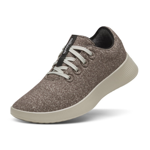 Allbirds Women's Wool Runner Go, Breathable Merino Wool Sneakers - Rustic Brown (Weathered Grey Sole) - 6.5 Medium
