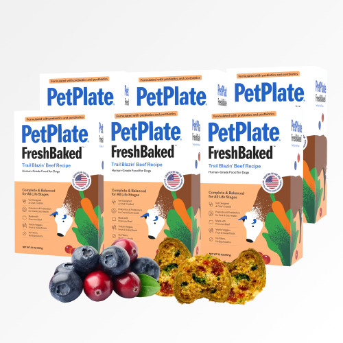 PetPlate Trail Blazin' Beef FreshBaked Dry Dog Food Grain-Inclusive, Gently Baked and Air-Dried Human Grade Dog Food, Formulated with Prebiotics and Postbiotics, No Fillers or by-Products, 2lbs-1761650335