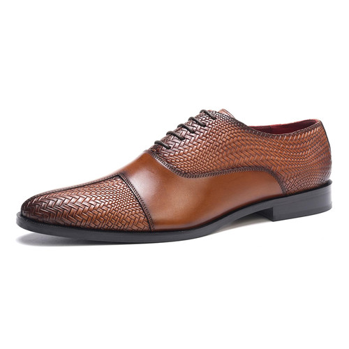 Carlos Santana Arlo Cap-Toe Oxford for Men | Full Grain Calfskin Leather | Slip Resistance | Rubber Outsole | Ortholite Footbed | Full Leather Lining | Waxed Shoe Laces