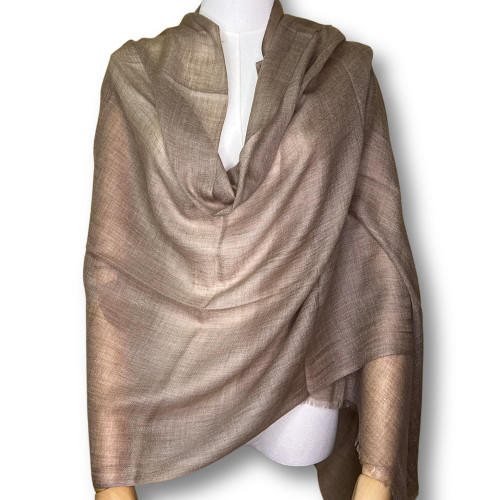 NPIA Certified 100% Pure Cashmere Pashmina Shawl for Women | Luxury Taupe Jacquard Wrap from Nepal | Handcrafted Lightweight Evening & Wedding Accessory | Himalayan Chyangra Goat | Ethically Sourced (Annapurna Taupe, 83" x 23")