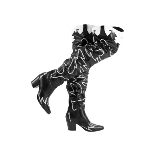 DREAM PAIRS Western Cowboy Boots Over The Knee Western Cowgirl Boots Women Thigh High Boots,Size 9.5,Black,SDOB2401W