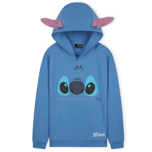 Disney Stitch Hoodie for Girls Teens Soft Hooded Sweatshirt Warm Pullover Sweater Activewear Sports Youth Hoodie Stitch Gifts (Blue, 9-10 Years)