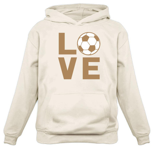 Tstars Love Soccer Hoodie - Sporty Hoodies for Women & Teen Girls - Apparel Gift Idea for Coaches Fans Players Women Hoodie Medium Cream