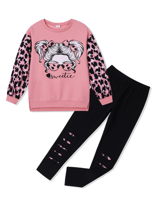 URMAGIC Girls 2 Piece Outfits Teen Girl Cotton Clothes Sweatshirt and Leggings Fall Winter Pullover Sweatsuit Tracksuits