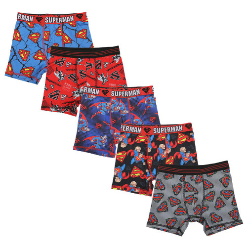 Bioworld Superman Superhero & Logo Boy's 5-Pack Boxer Briefs-6