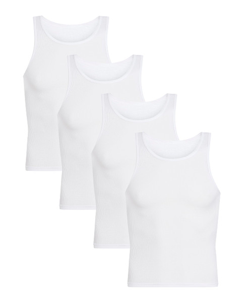 Calvin Klein Boys' Cotton Tank Top Undershirt Multipack, White, Medium
