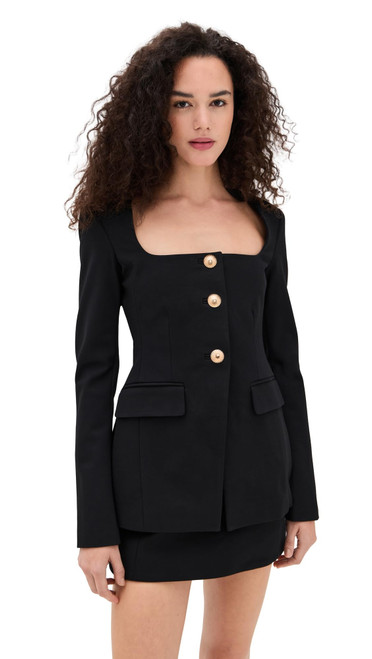 Good American Women's Soft Stretch Ponte Sculpted Blazer, Black001, S