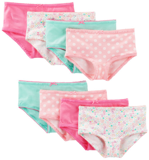 Simple Joys by Carter's Girls' 8-Pack Underwear, Multicolor/Dots/Floral, 6-7