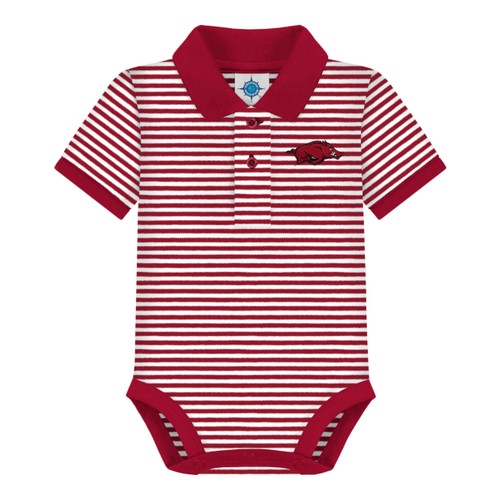 University of Arkansas Razorbacks Newborn Striped Polo Bodysuit, Cardinal, 3-6 Months