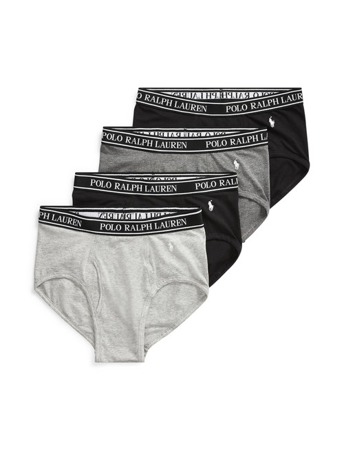 POLO RALPH LAUREN P4 Stretch Classic Fit Briefs Polo Black/Andover Heather/Charcoal Heather/Polo Black MD
