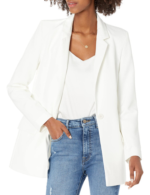 The Drop Women's Blake Long Blazer, Ivory, Small