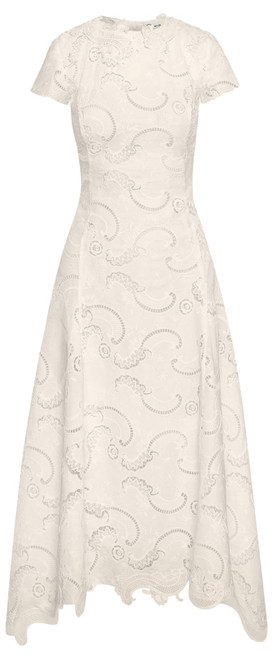 Oscar de la Renta, Scroll Guipure Dress, 14, White