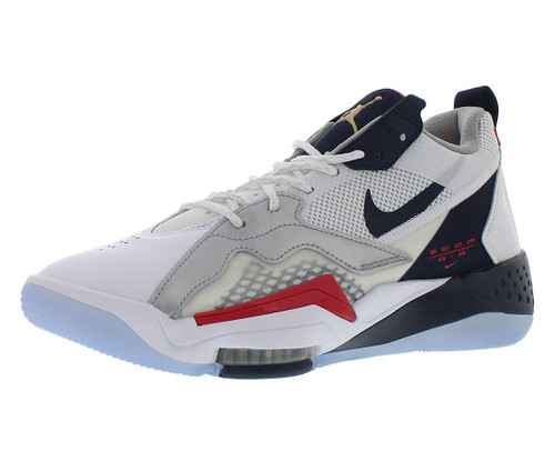 Nike Men's Basketball Shoe, White Obsidian True Red Metallic Silver, Womens 10